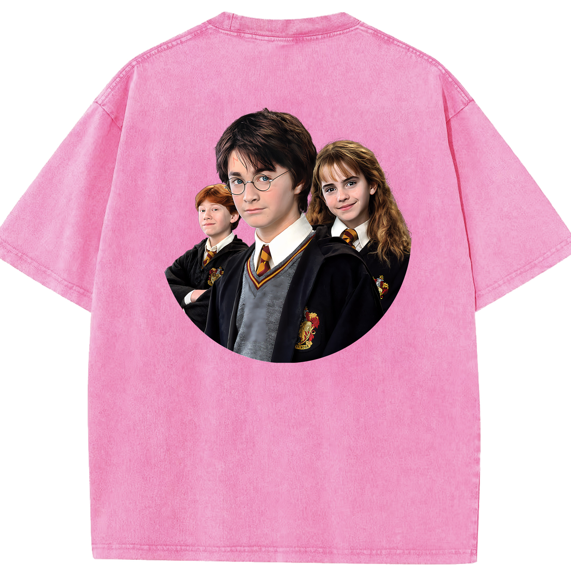 （画像用） Harry Potter ハリー・ポッターシリーズ 綿100% ヴィンテージ風 半袖Tシャツ（背面プリント）